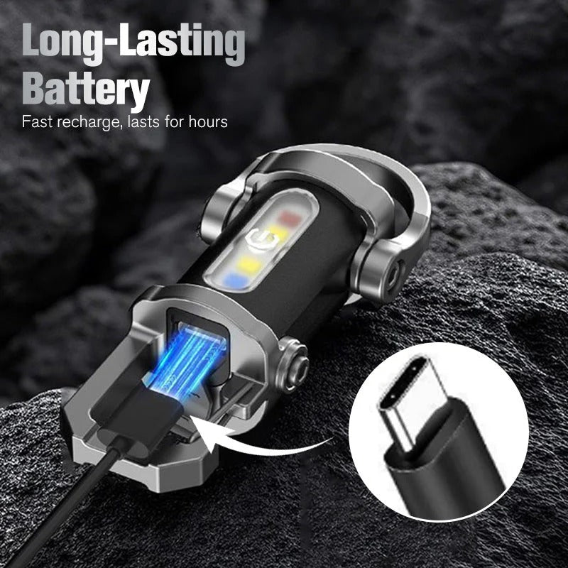 Portable, rechargeable, bright keychain flashlight