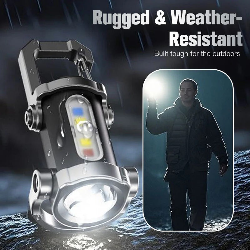 Portable, rechargeable, bright keychain flashlight
