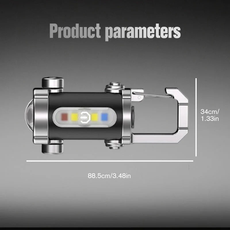 Portable, rechargeable, bright keychain flashlight