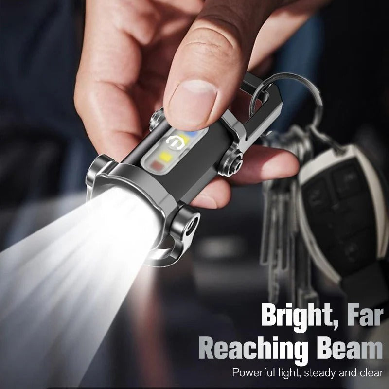Portable, rechargeable, bright keychain flashlight