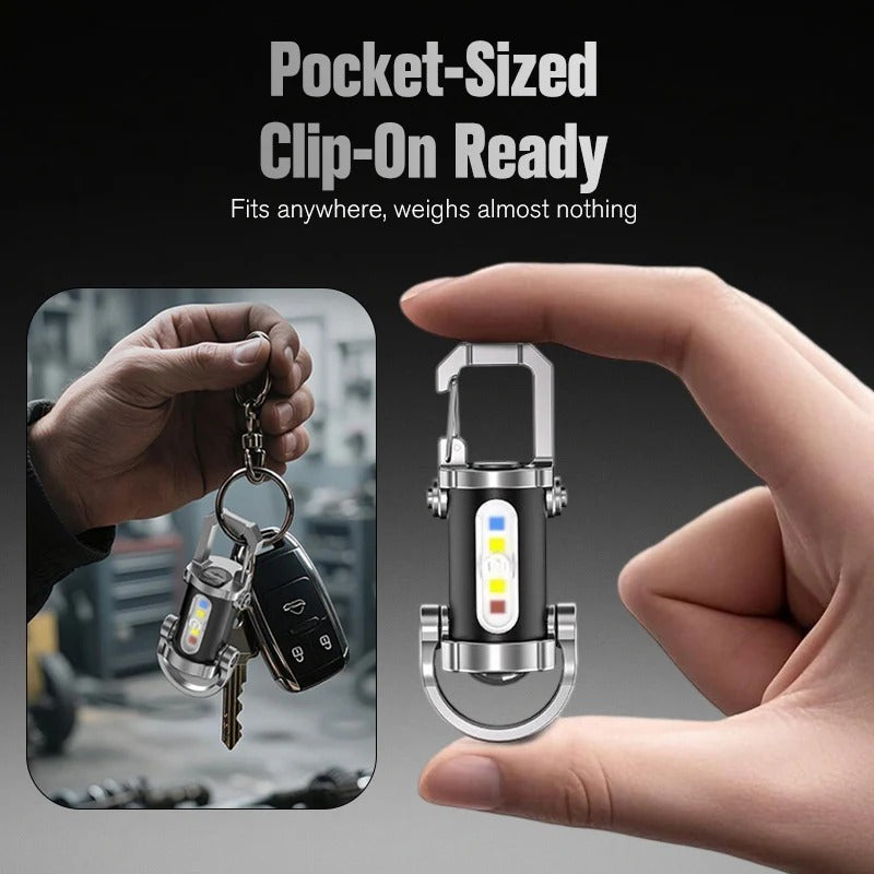 Portable, rechargeable, bright keychain flashlight