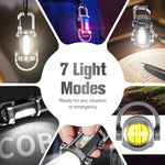 Portable, rechargeable, bright keychain flashlight